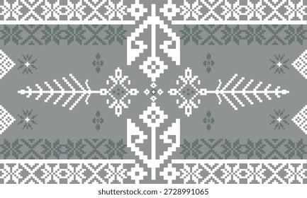Nordic Style Geometric Seamless Pattern in Grau und Weiß