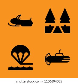 nordic, submarine, recreation and cartoon icons set. Vector illustration for web and design