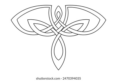 Símbolo nórdico. Ilustración vectorial de nudo celta. elemento de Antiguas. Vector aislado de patrón entrelazado de estilo celta. Abstractas símbolo de ángel.