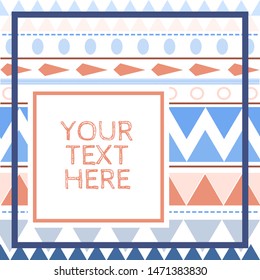 Nordic textile pattern in varied stripes and chevron in blues