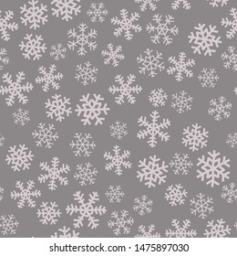 Nordic trandy seamless pattern with snowflakes for decoration interior, print posters, greating card, bussines banner, wrapping in modern scandinavian style in vector. Pastel color.