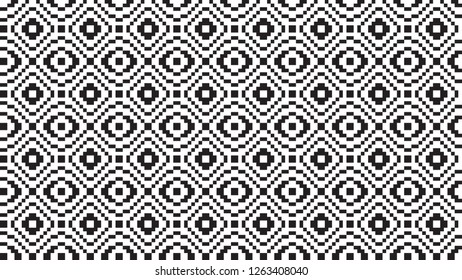 Nordic vector geometric pixelated seamless pattern. Design element for scandinavian interior ( pillow, kitchen mat, tablecloth, bathroom carpet, entrance doormat, hallway rugs) Wrapping paper handmade