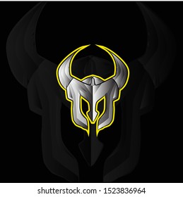 The Nordic Viking helm Logo mascot design on Halloween festival