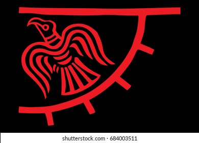 Nordic Viking Odin Raven Banner. Vector.