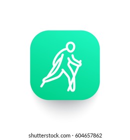 nordic walking icon in linear style