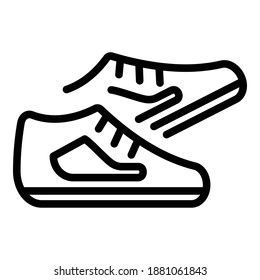 Nordic walking shoes icon. Outline nordic walking shoes vector icon for web design isolated on white background