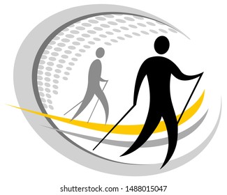 Nordic Walking sport abstract vector illustration