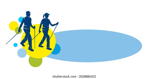 Nordic walking sport graphic in vector quality.