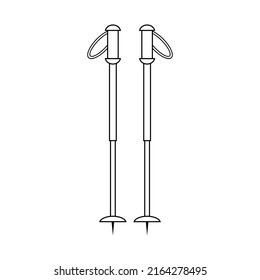 Nordic walking sticks icon on white background.