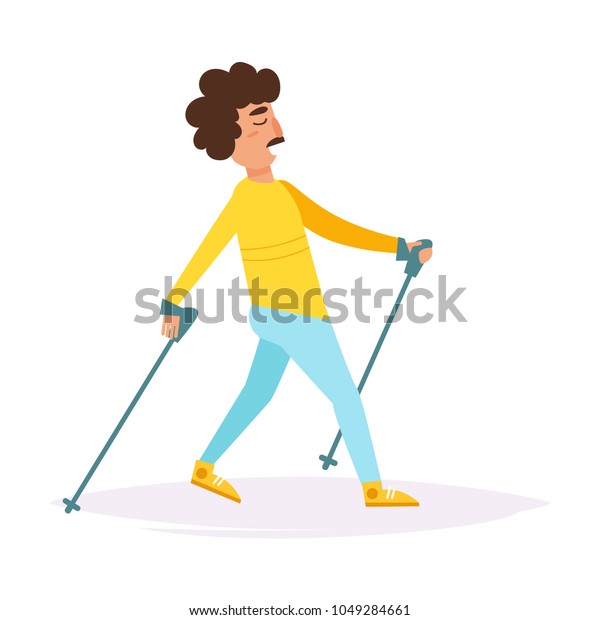 Nordic Walking Vector Cartoon Isolated Art Stock Vector (Royalty Free ...