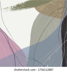 Nordic watercolor texture. Creative template design for wall art, poster, web banner, stories, label, invitation. 