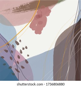 Nordic watercolor texture. Creative template design for wall art, poster, web banner, stories, label, invitation. 