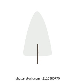 Nordischer Winterbaum, minimalistische flache Vektorgrafik einzeln auf weißem Hintergrund. Weiße Pflanze, Wald- und Naturkonzept.