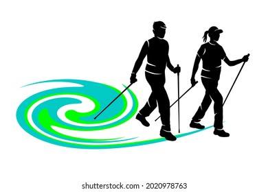 Nordig walking sport graphic in vector quality.