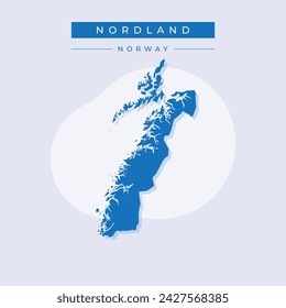 Nordland (Administrative divisions of Norway, Kingdom of Norway) map vector illustration, scribble sketch Nordland fylke map