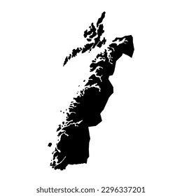 Nordland county map, administrative region of Norway. Vector illustration.