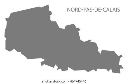 Nord-Pas-de-Calais France Map grey