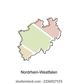 Nordrhein Westfalen map.vector map of the Germany Country. Borders of for your infographic. Vector illustration. design template