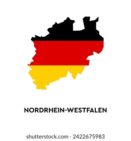 Nordrhein-Westfalen outline. Germany city. Silhouette map.