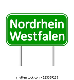 Nordrhein-Westfalen road sign isolated on white background.