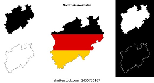 Nordrhein-Westfalen state outline map set