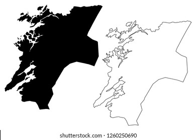 Nord-Trondelag (Administrative divisions of Norway, Kingdom of Norway) map vector illustration, scribble sketch Nord-Trondelag fylke map