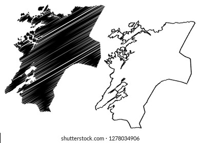 Nord-Trondelag (Administrative divisions of Norway, Kingdom of Norway) map vector illustration, scribble sketch Nord-Trondelag fylke map