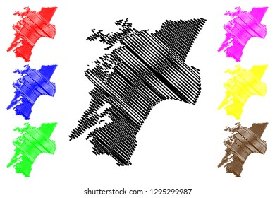 Nord-Trondelag (Administrative divisions of Norway, Kingdom of Norway) map vector illustration, scribble sketch Nord-Trondelag fylke map