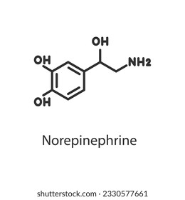Norepinephrine hormone. Line with editable stroke