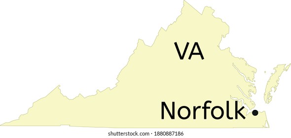 Norfolk City Location On Virginia Map