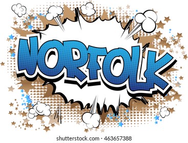 Norfolk - Comic book style word.