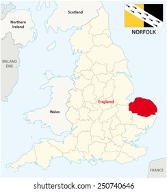 Norfolk County Map With Flag