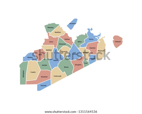 Norfolk County Map Massachusetts Norfolk County Map Massachusetts