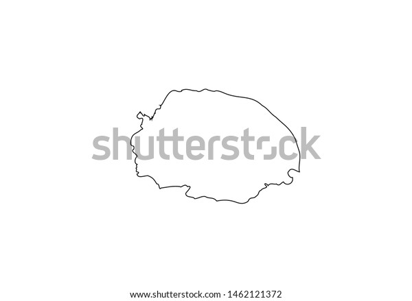 Norfolk County Outline Map England Region Stock Vector Royalty Free
