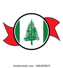 Norfolk flag in glossy round button of icon. flag logo of Norfolk emblem isolated on white background, Norfolk national concept sign, Vector illustration.