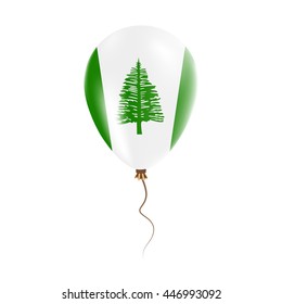 Norfolk Island balloon with flag. Bright Air Ballon in the Country National Colors. Country Flag Rubber Balloon. Vector Illustration.