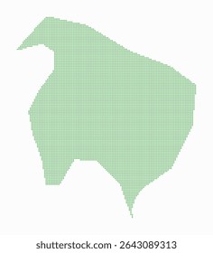 Mapa pontilhado da Ilha Norfolk. Mapa de estilo digital do país sobre fundo branco. Forma da Ilha Norfolk com pontos quadrados. Estilo de pontos coloridos. Quadrados de tamanho pequeno. Ilustração do vetor de tendências.