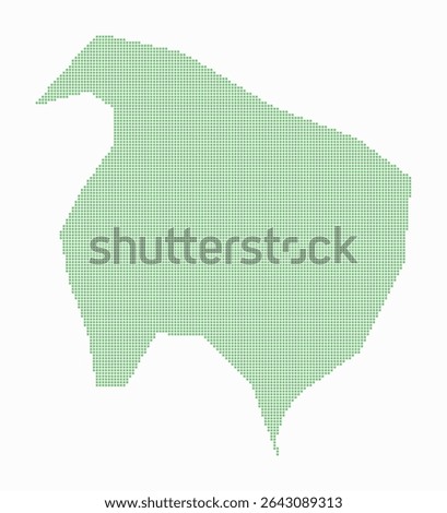 Norfolk Island dotted map. Digital style map of the country on white background. Norfolk Island shape with square dots. Colored dots style. Small size squares. Trending vector illustration.