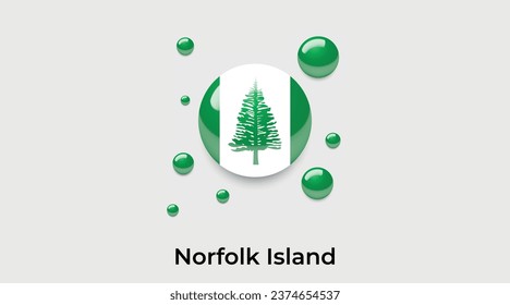 Norfolk Island Flaggenblase Kreis um Form Symbol bunte Vektorgrafik