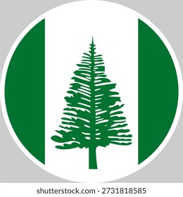 Norfolk Island flag in circle and rectangle shape, Norfolk Island flag in high quality