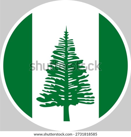 Norfolk Island flag in circle and rectangle shape, Norfolk Island flag in high quality