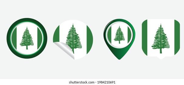 norfolk island flag. flat icon symbol vector illustration