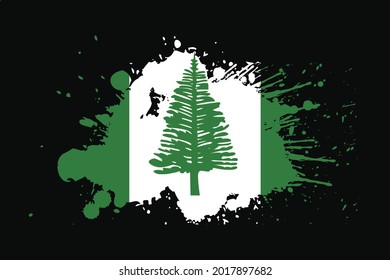 Norfolk Island Flag With Grunge Effect Design. It will be used t-shirt graphics, print, poster and Background.