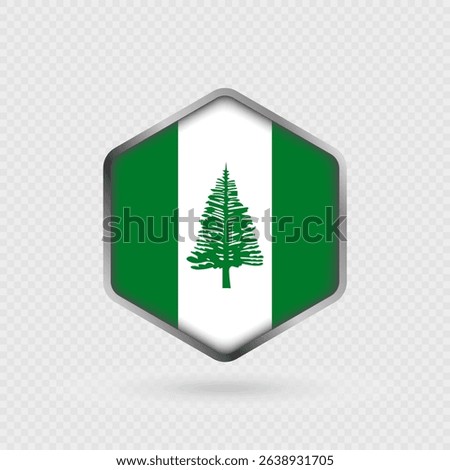 Norfolk Island Flag Icon in Hexagon Shape.