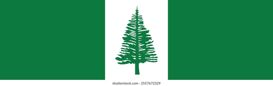 Norfolk Island flag long banner digital vector illustration