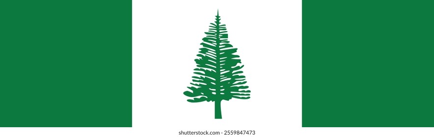 Norfolk Island flag long banner digital vector illustration