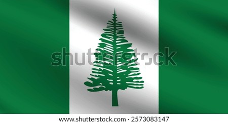 Norfolk Island flag official colors and proportion digital vector illustration. Pleated flag.