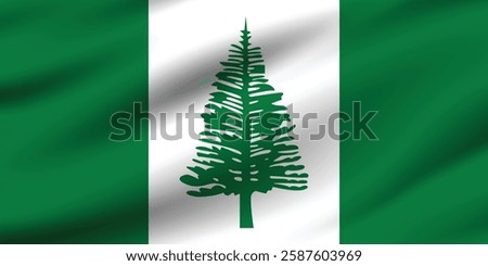 Norfolk Island flag official colors and proportion digital vector illustration. Pleated flag.