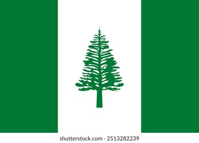 Norfolk Island flag pattern background. Realistic national flag design. Abstract vector template.