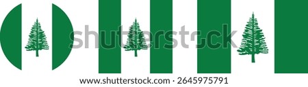 Norfolk Island Flag PNG – Flag of Norfolk Island in Round and Standard Formats on White Background. 